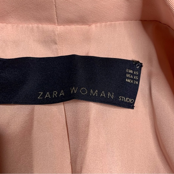 Zara Pink XS high-low hem open front blazer - Picture 4 of 6
